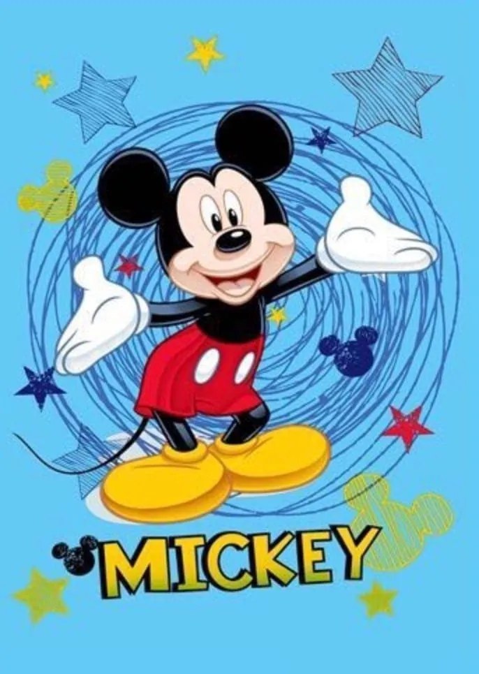 Ariete Casa Κουβέρτα Velour Mickey Μονή 160×220 Γαλάζια