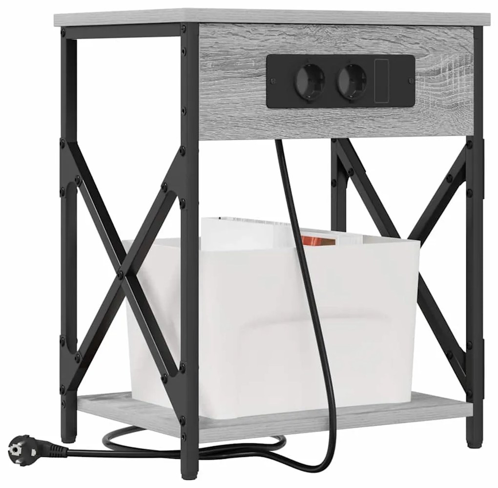 vidaXL Κομοδίνο Γκρι sonoma 41 x 31 x 51 εκ. Επεξεργασμένο ξύλο