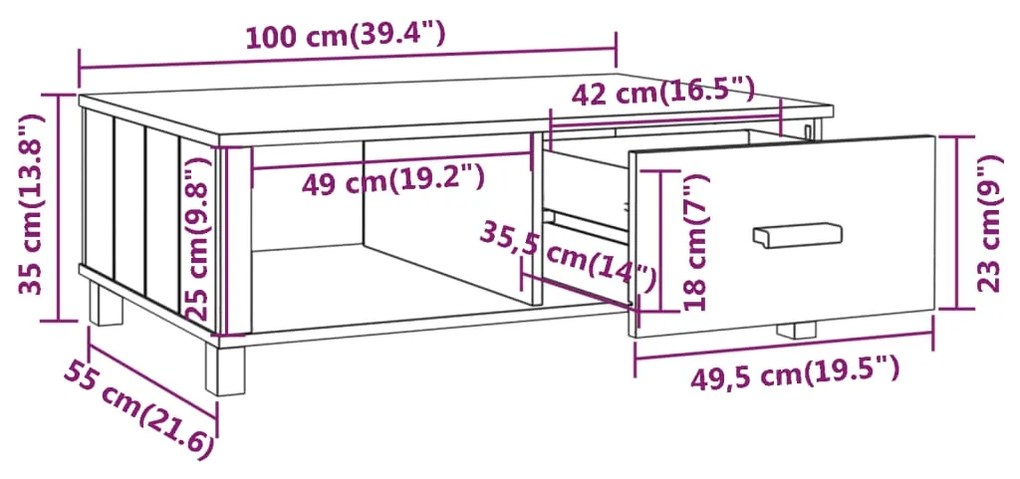 ΤΡΑΠΕΖΑΚΙ ΣΑΛΟΝΙΟΥ ΑΝ. ΓΚΡΙ 100X55X35 ΕΚ ΑΠΟ ΜΑΣΙΦ ΞΥΛΟ ΠΕΥΚΟΥ 340455