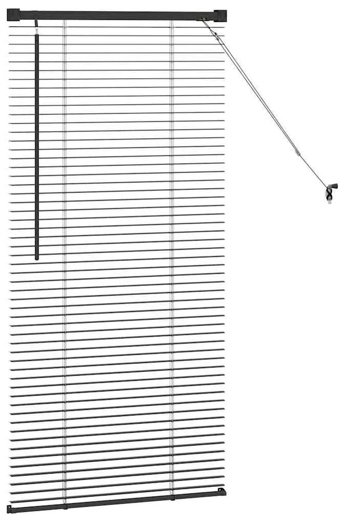 vidaXL Ρολό Παραθύρου με κουρτίνες Μαύρο Αλουμίνιο