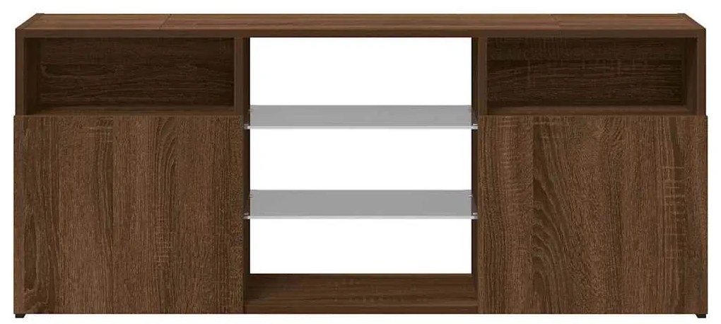 vidaXL Έπιπλο Τηλεόρασης με LED Καφέ Δρυς 120 x 30 x 50 εκ.
