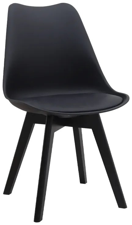 Καρέκλα τραπεζαρίας Viva Megapap PP - PU μαύρο - ξύλινο μαύρο πόδι 48,5x54x80εκ.