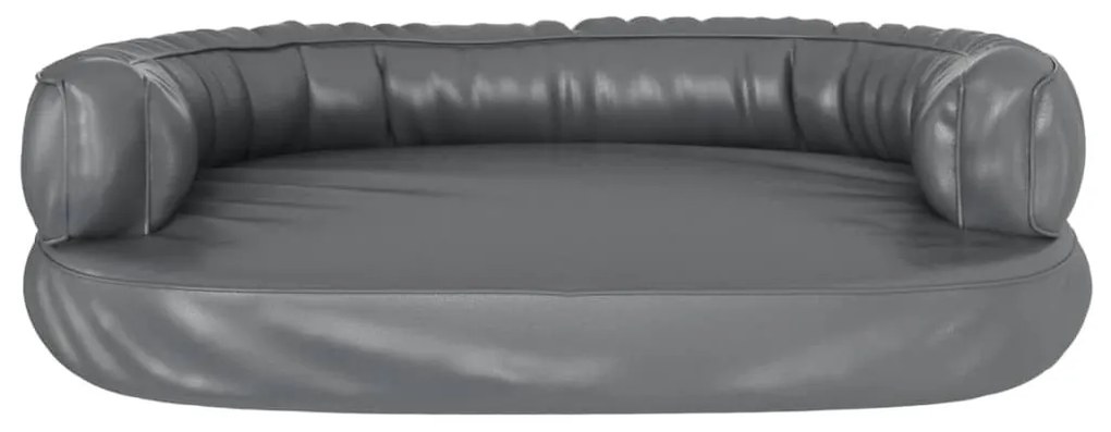 Εργονομικό Κρεβάτι Σκύλου Γκρι 75 x 53 εκ. από Συνθετικό Δέρμα - Γκρι