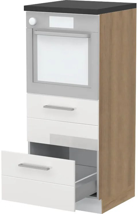 Επιδαπέδιο ντουλάπι φούρνου ψηλό Hudson K14-60-2MB-Καρυδί - Λευκό - 60.00Χ60.00Χ148.00cm