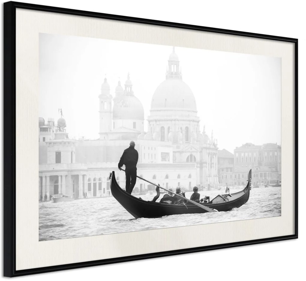 Αφίσα - Symbols of Venice - 90x60 - Μαύρο - Με πασπαρτού