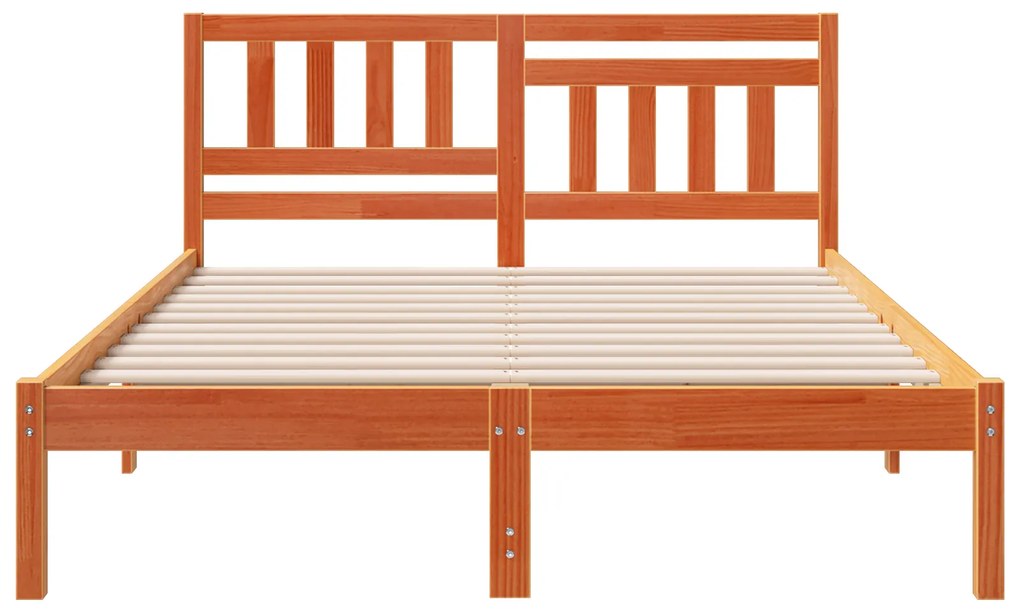 vidaXL Σκελετός Κρεβατιού Καφέ κεριού 140 x 190 cm Μασίφ ξύλο πεύκου