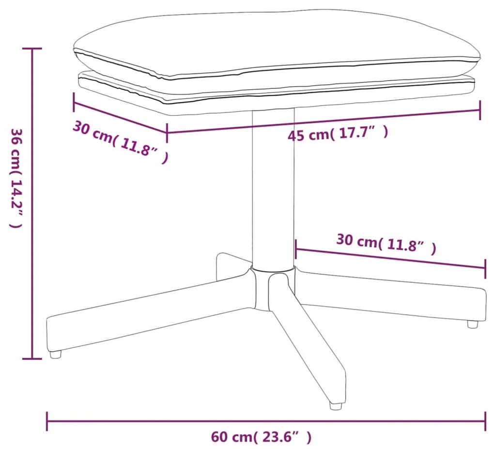 vidaXL Υποπόδιο Ανοιχτό Πράσινο 60x60x36 εκ. Βελούδινο