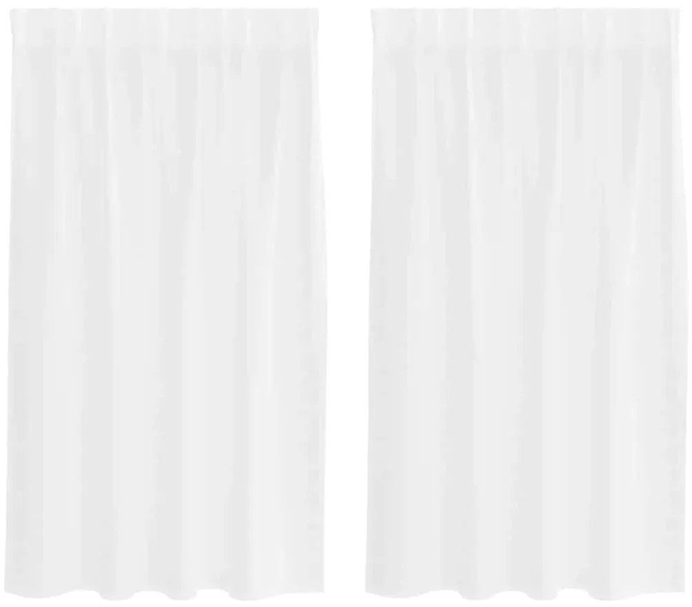 vidaXL Κουρτίνες με κουρτίνες 2 pcs Λευκό 140x140εκ Πολυεστέρας