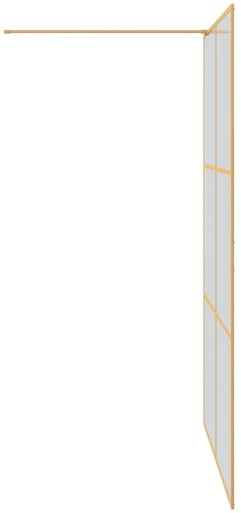 vidaXL Τοίχος Ντους Walk-in Χρυσό 140 x 195 cm σκληρυμένο γυαλί