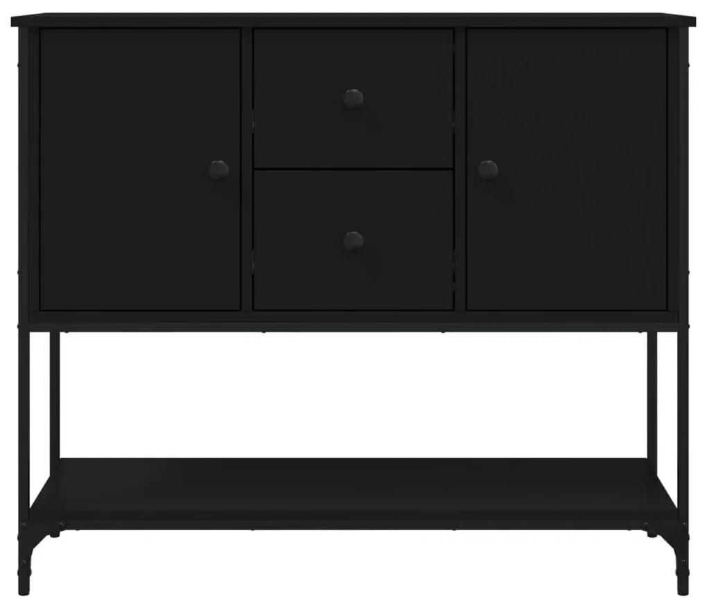 Ντουλάπι Μαύρο 100 x 36 x 85 εκ. από Επεξεργασμένο Ξύλο - Μαύρο