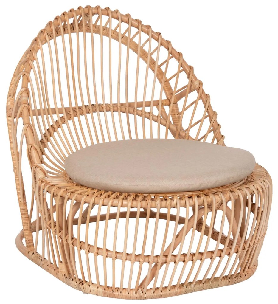 Καρέκλα - Πολυθρόνα ENTROPY C9840.01 Φυσικό Rattan με Εκρού Μαξιλάρι 80x97x85Υεκ. 80x97x85 εκ.