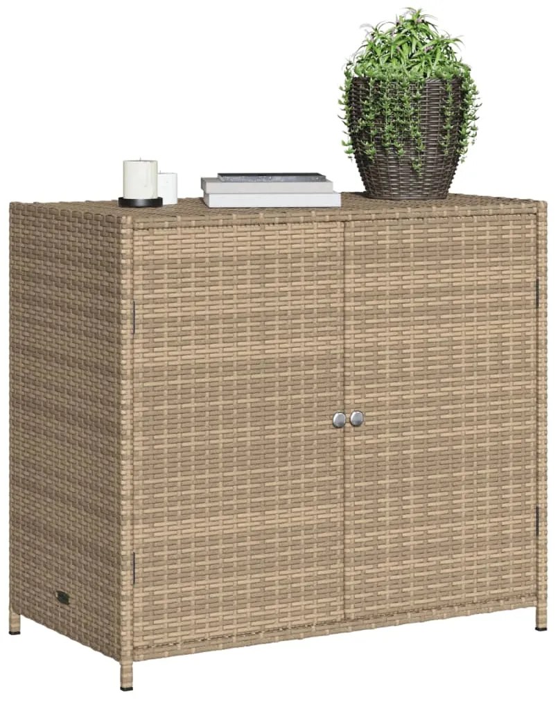 Ντουλάπι Αποθήκευσης Κήπου Beige 83x45x76 εκ. Συνθετικό Ρατάν - Μπεζ