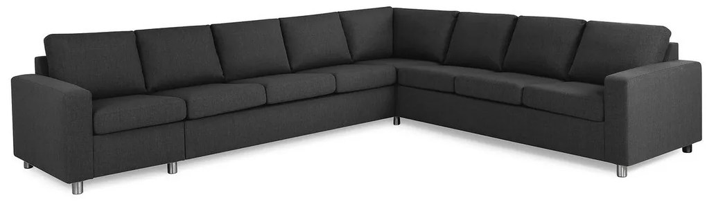 Γωνιακός Καναπές Scandinavian Choice C158, Ανθρακί, Ασημί, 345x285x86cm, Πόδια: Μέταλλο | Epipla1.gr