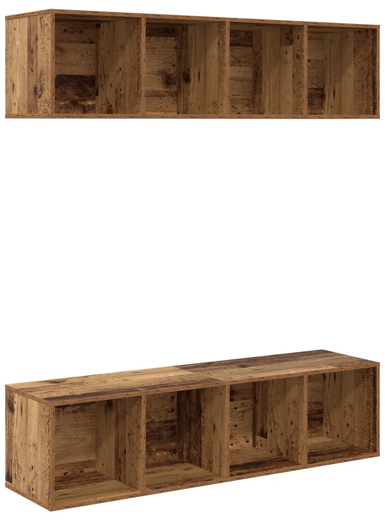 vidaXL Σετ επίπλου τηλεόρασης 2 pcs Παλιό ξύλο 37 x 37 x 142.5 εκ