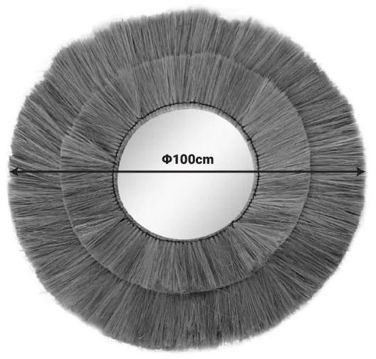 Καθρέπτης Lopo Inart φυσικό ψάθα Φ100x4εκ 100x100x4 εκ.