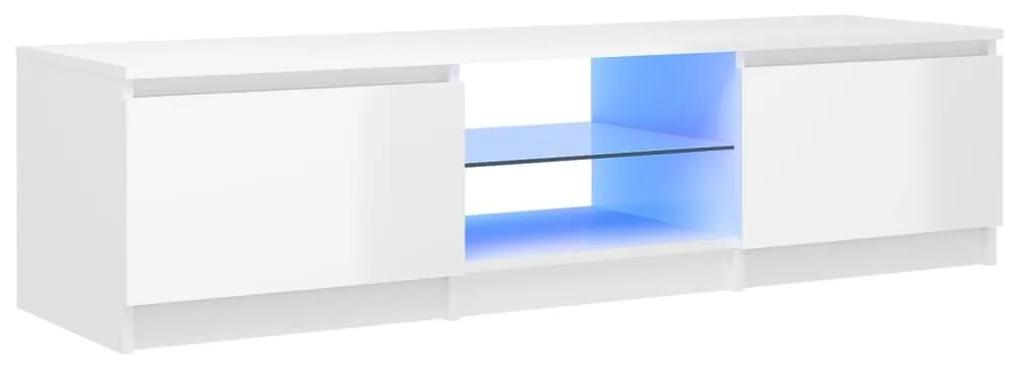 Έπιπλο Τηλεόρασης με LED Γυαλιστερό Λευκό 140x40x35,5 εκ. - Λευκό