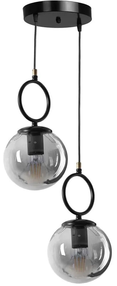 Φωτιστικό Οροφής Morino 846STL2818 Φ25x70cm 2xE27 40W Black Opviq