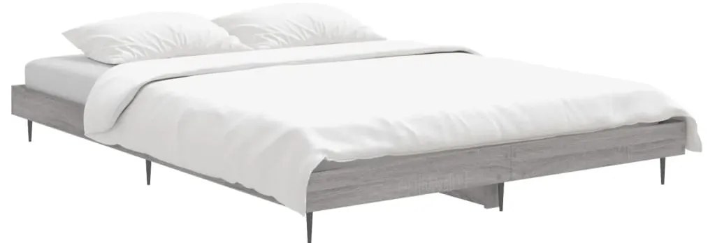 vidaXL Πλαίσιο Κρεβατιού Γκρι Sonoma 140x190 εκ. Επεξεργασμένο Ξύλο