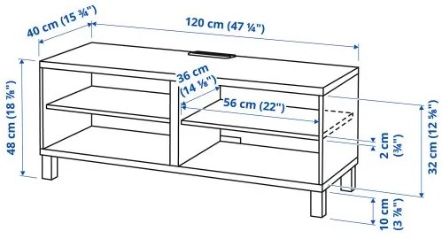 BESTÅ έπιπλο TV, 120x40x48 cm 090.612.30