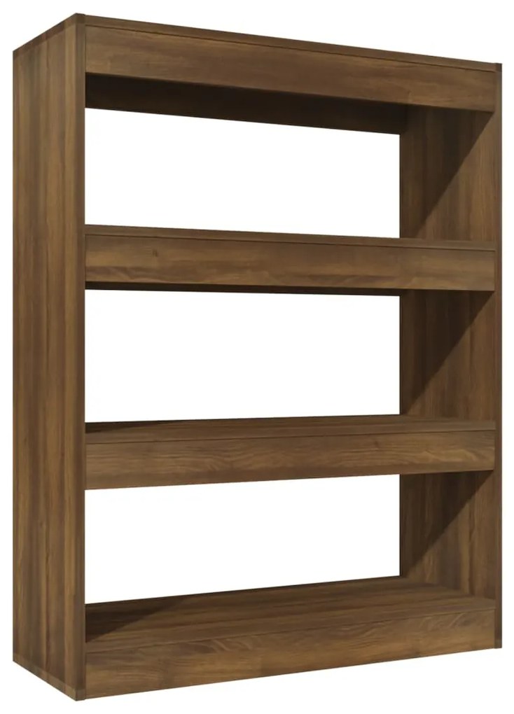 vidaXL Βιβλιοθήκη/Διαχωρ. Χώρου Καφέ Δρυς 80x30x103 εκ. Επεξεργ. Ξύλο
