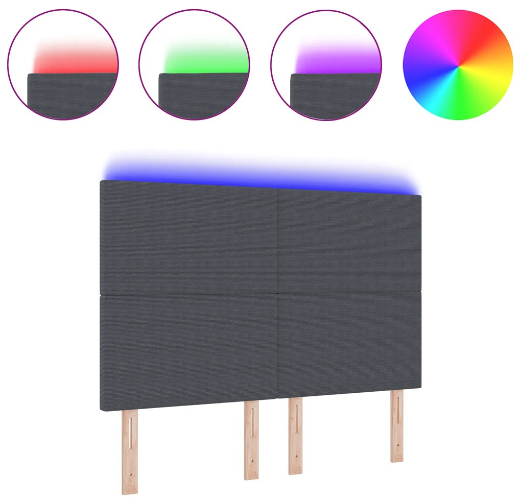 vidaXL LED Κεφαλτή Φωτεινή Γκρι 80 εκ. Κορντούρα