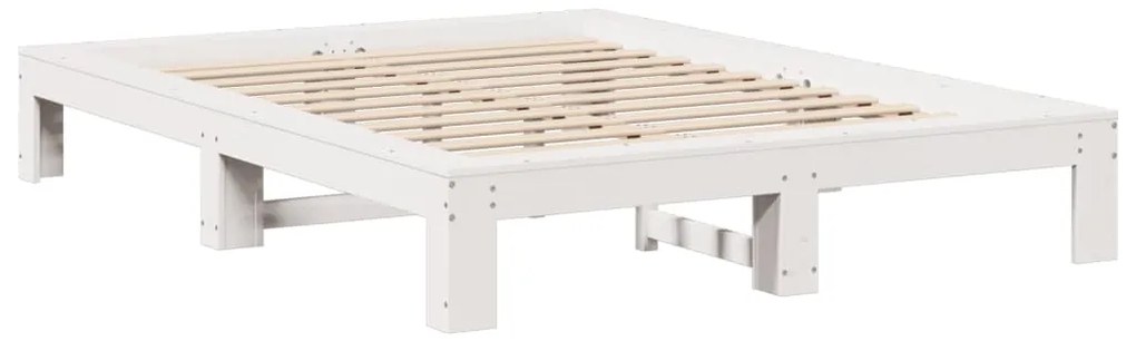 vidaXL Σκελετός Κρεβ. Χωρίς Στρώμα Λευκό 140x200 εκ Μασίφ Πεύκο