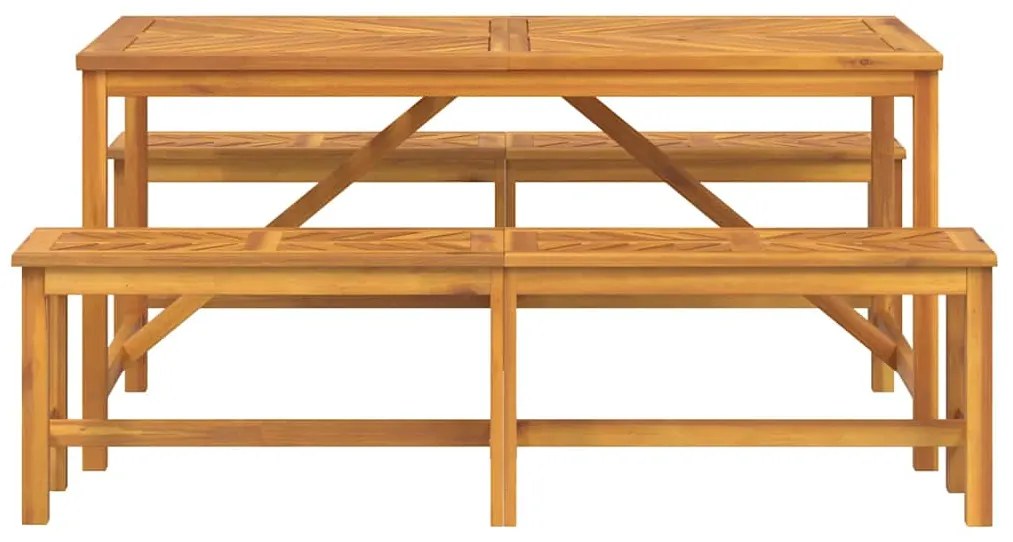 vidaXL Σέτ φαγητού για κήπο 3 pcs Καφέ Στερεό Ξύλο Ακακίας