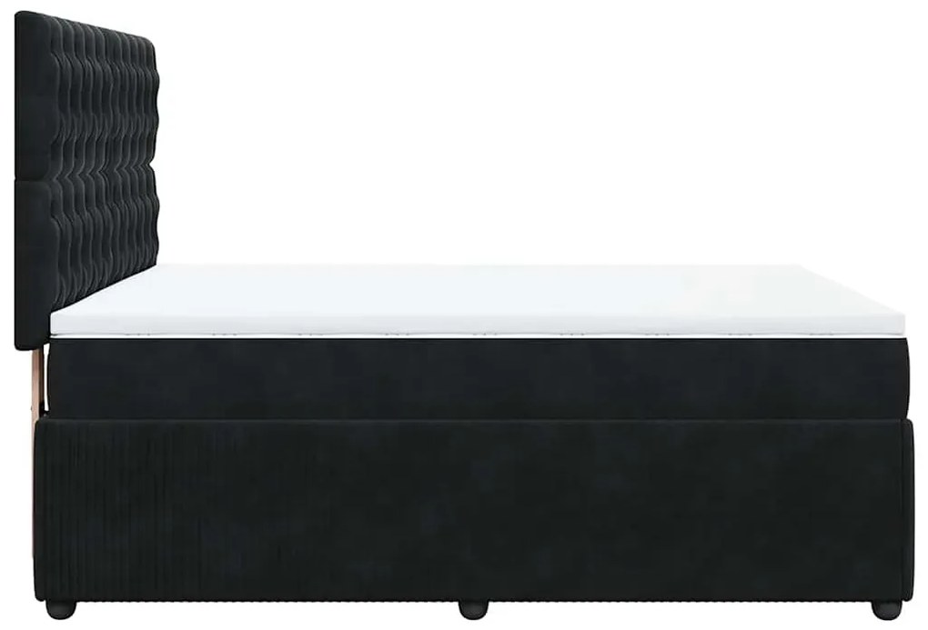 vidaXL Κρεβάτι Boxspring με Στρώμα Μαύρο 160x200 εκ. Βελούδινο