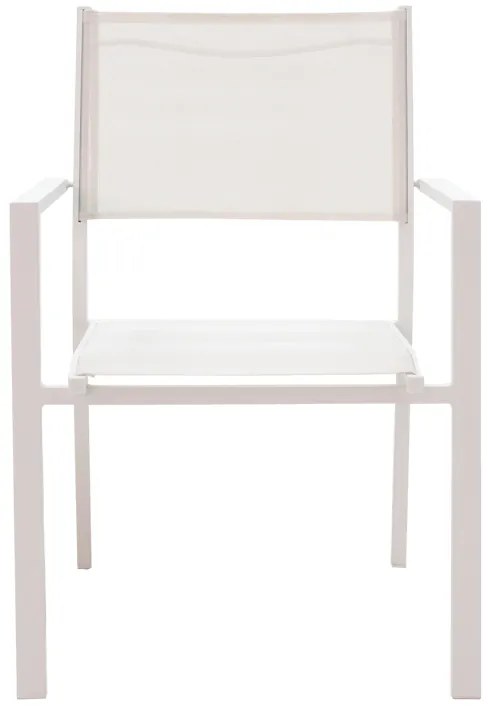 Τραπεζαρία Zacreta-Kliton σετ 5τεμ pakoworld αλουμίνιο σε λευκή απόχρωση 80x80x74εκ