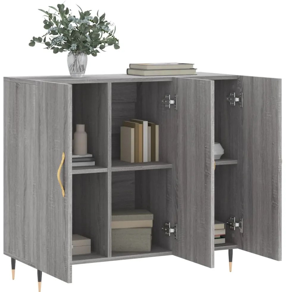 vidaXL Ντουλάπι Γκρι Sonoma 90 x 34 x 80 εκ. από Επεξεργασμένο Ξύλο