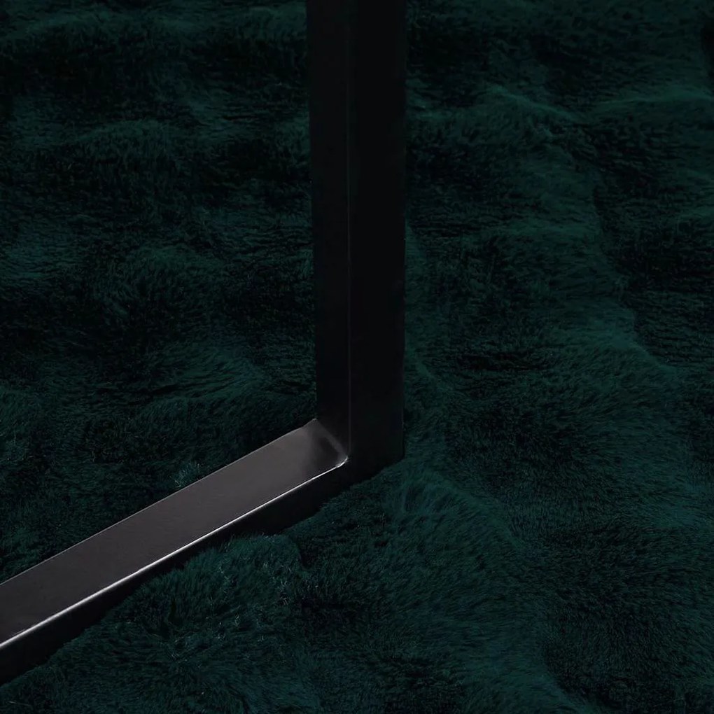 vidaXL Ψεύτικη κουβέρτα από κουνέλι 4 pcs Σκούρο Πράσινο 150 x 220 cm