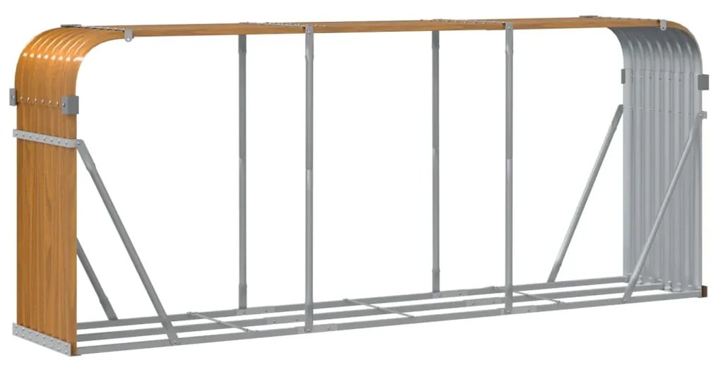 vidaXL Ξυλοθήκη Ξύλινη Όψη 234x45x100 εκ. από Γαλβανισμένο Ατσάλι