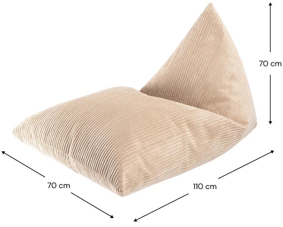 Πουφ Lounger Υφασμα Κοτλε Μπεζ