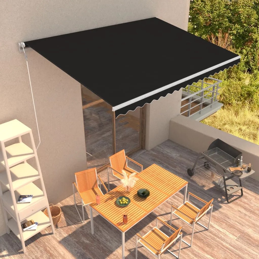 vidaXL Τέντα Συρόμενη Αυτόματη Ανθρακί 450 x 300 εκ.