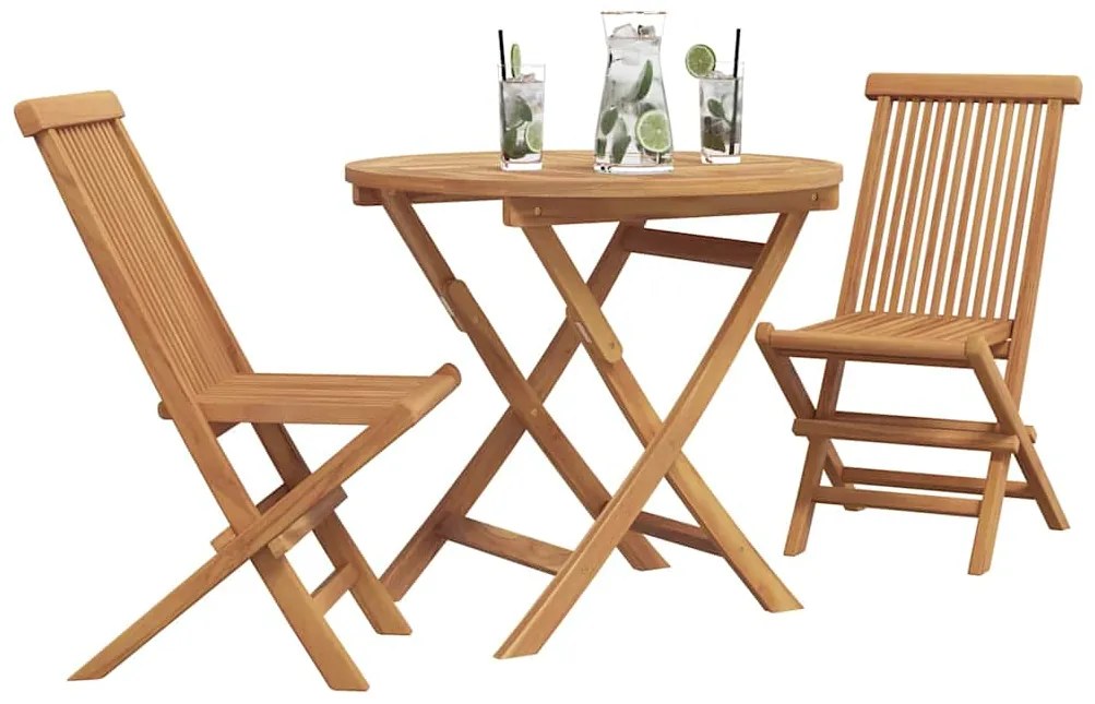 vidaXL Σετ Τραπεζαρίας Κήπου 2 pcs Καφέ Μασίφ ξύλο teak