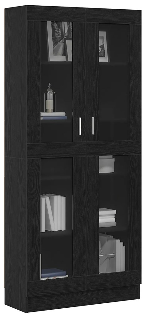 vidaXL Βιβλιοθήκες 2 τμχ Μαύρη Δρυς 82,5x30,5x185 εκ - Επεξεργασμένο Ξύλο