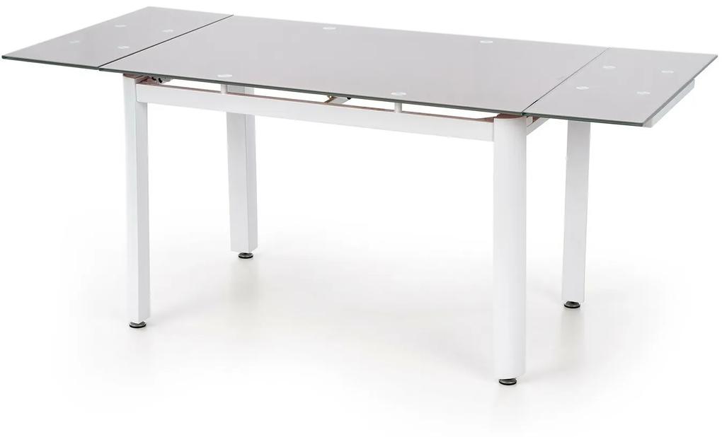 Τραπέζι Houston 113, Beige, Άσπρο, 75x80x120cm, 54 kg, Επιμήκυνση, Επεξεργασμένο γυαλί, Μέταλλο | Epipla1.gr
