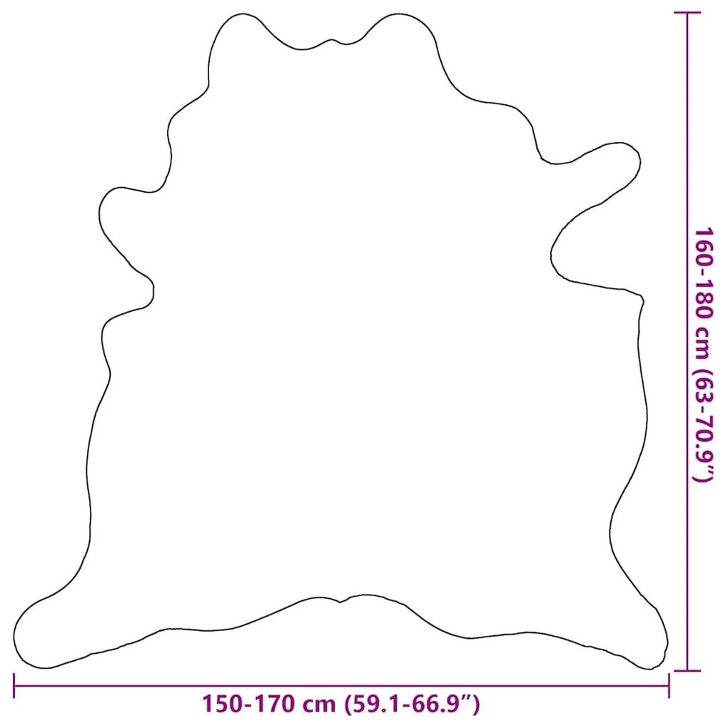 Χαλί Ασπρόμαυρο 150 x 170 εκ. από Γνήσιο Δέρμα Αγελάδας - Μαύρο