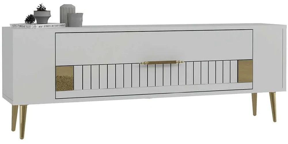 Έπιπλο Τηλεόρασης Retrolp 475OLV2947 120x26,4x48,2cm White-Gold