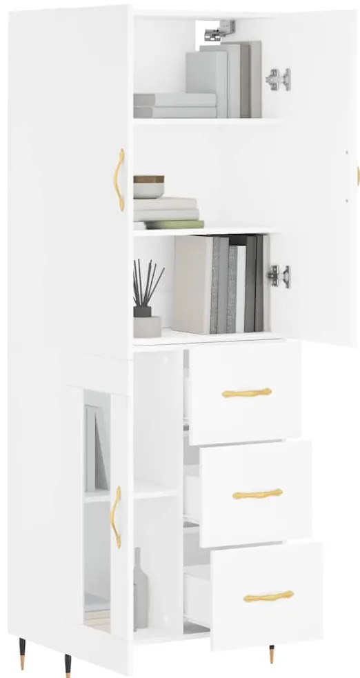 vidaXL Ντουλάπι Λευκό 69,5x34x180 εκ. από Επεξεργασμένο Ξύλο