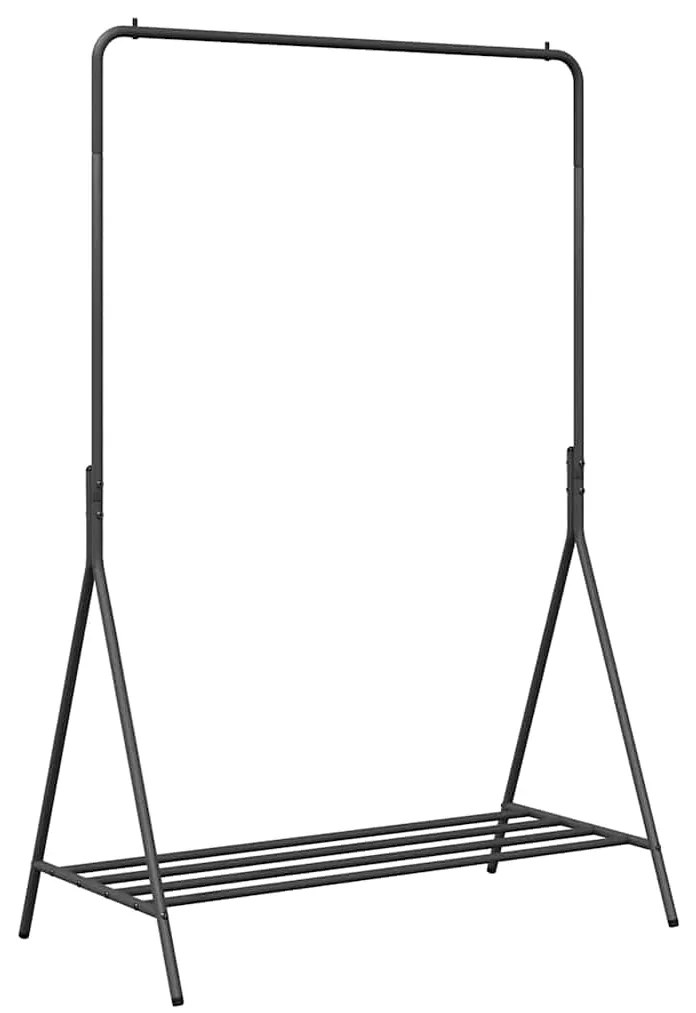 vidaXL Ράφι Ρούχων με αποθήκευση Μαύρο 100 x 56 x 154 εκ Ατσάλι