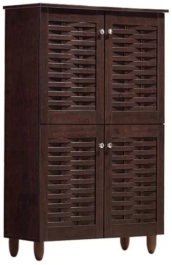 ΠΑΠΟΥΤΣΟΘΗΚΗ-ΝΤΟΥΛΑΠΙ KABIRA 4 ΠΟΡΤΕΣ HM2210.01 WENGE 77Χ34Χ123εκ.