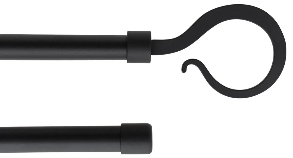 Κουρτινόξυλο Φ19mm Διπλό Επεκτεινόμενο 120-210cm Με Άκρα L-N Atelier Mat Black 7968120955