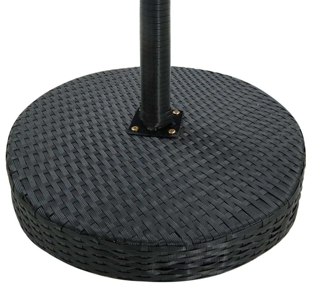 vidaXL Τραπέζι Κήπου Μαύρο 60,5 x 106 εκ. από Συνθετικό Ρατάν