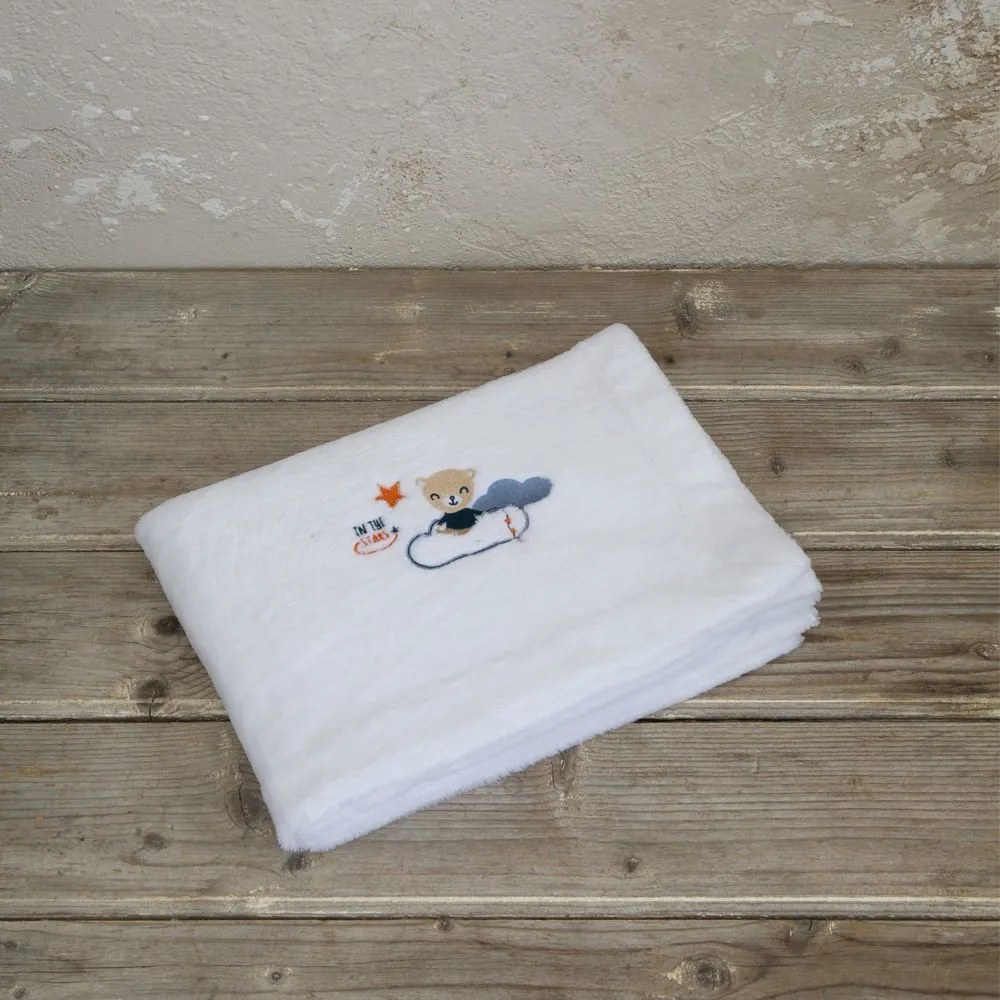 Κουβέρτα Βρεφική Nighty Night White-Blue Nima Cuddle 80x110cm Πολυέστερ