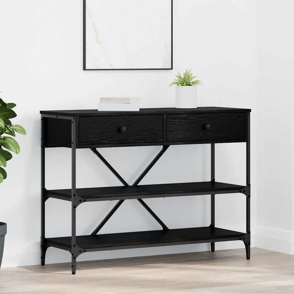 vidaXL Τραπέζι Κονσόλας Μαύρου Δρυού 100x34.5x75 εκ Επεξεργασμένο Ξύλο