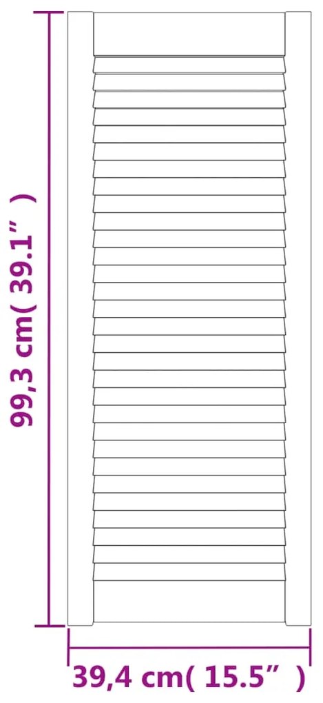vidaXL Πορτάκια με Περσίδες 4 Τεμ. 99,3x39,4 εκ. από Μασίφ Ξύλο Πεύκου