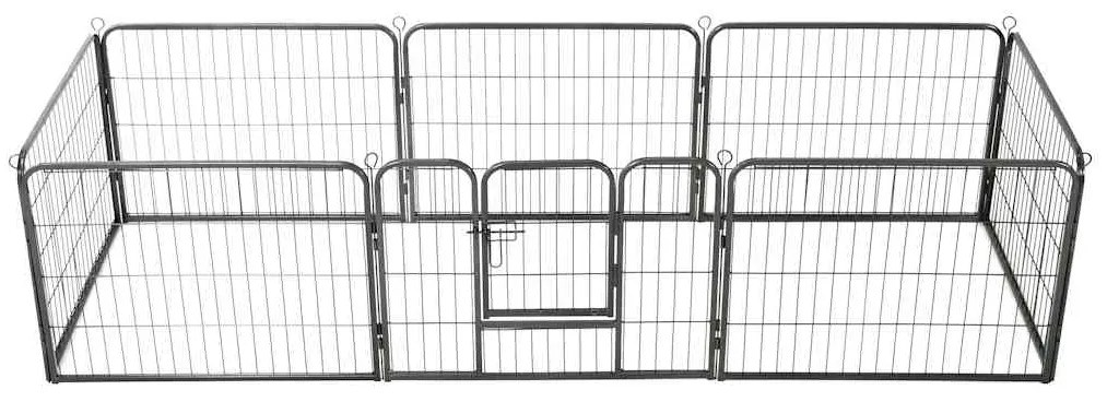 Πάρκο Σκύλου με 8 Πάνελ Μαύρο 60 x 80 εκ. Ατσάλινο