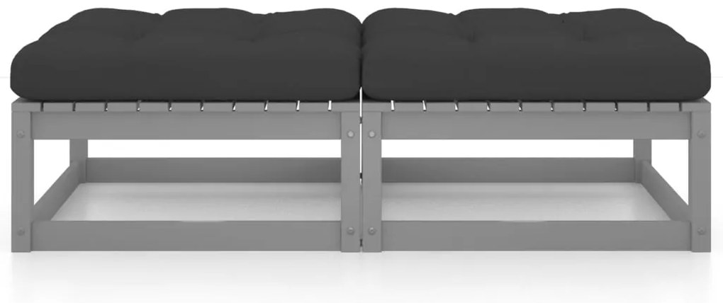 vidaXL Υποπόδια Κήπου 2 τεμ. από Μασίφ Ξύλο Πεύκου με Μαξιλάρια