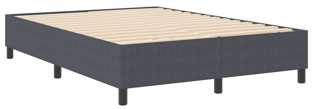 vidaXL Κρεβάτι με Σπλίτ Μαξιλάρι Σκούρο Γκρι 140x200 εκ. Υφάσματος Κοτλέ